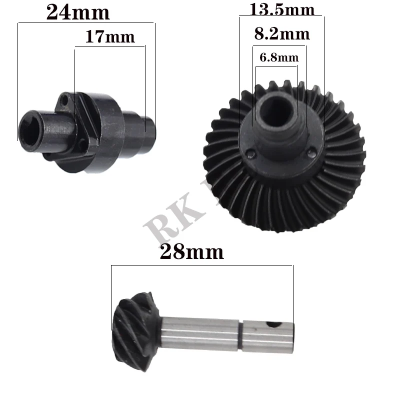 8T 24T/27T/30T/33T AR44 Locker Bevel Gears Overdrive for 1/10 RC Rock Crawler Axial SCX10 I II III 90046 Capra 1.9 Portal Axle