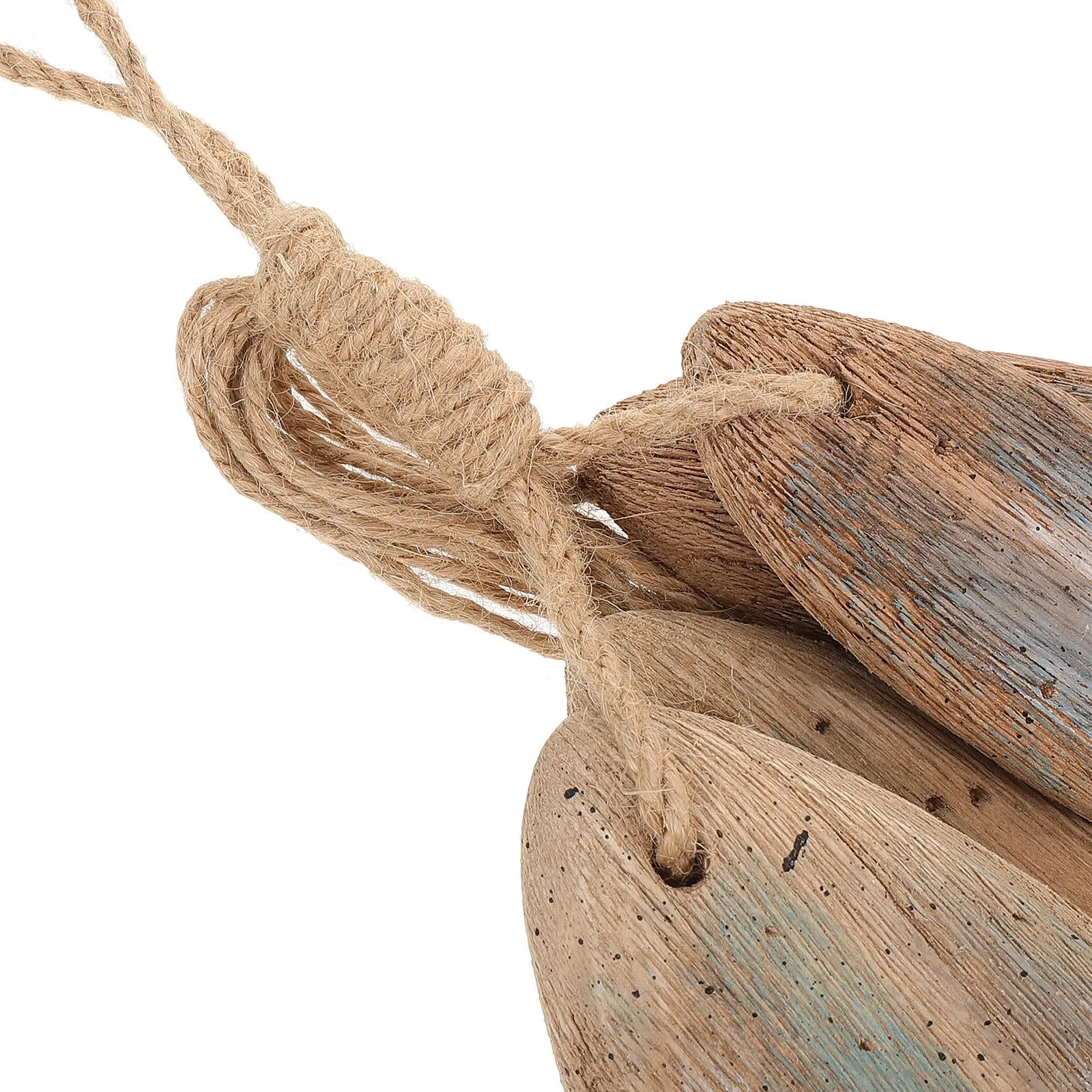 Wood Fish Rustic Nautical Wall Decor Hand Carved Hanging Ornament Natural Finish for Lake Beach Mediterranean Home