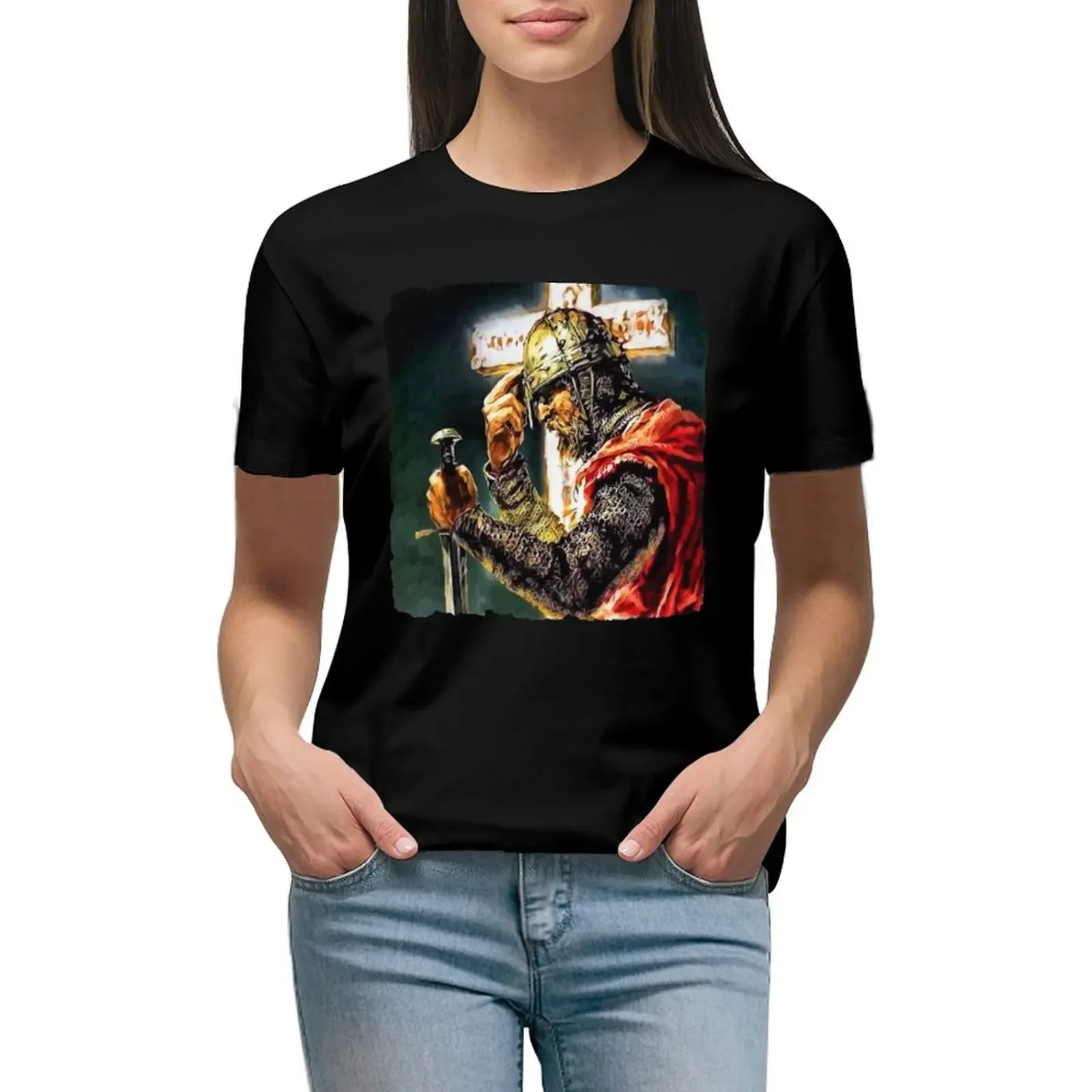 Crusader Knight Usyk Champion T-Shirt cute clothes blanks animal prinfor aesthetic clothes black t shirts for Women