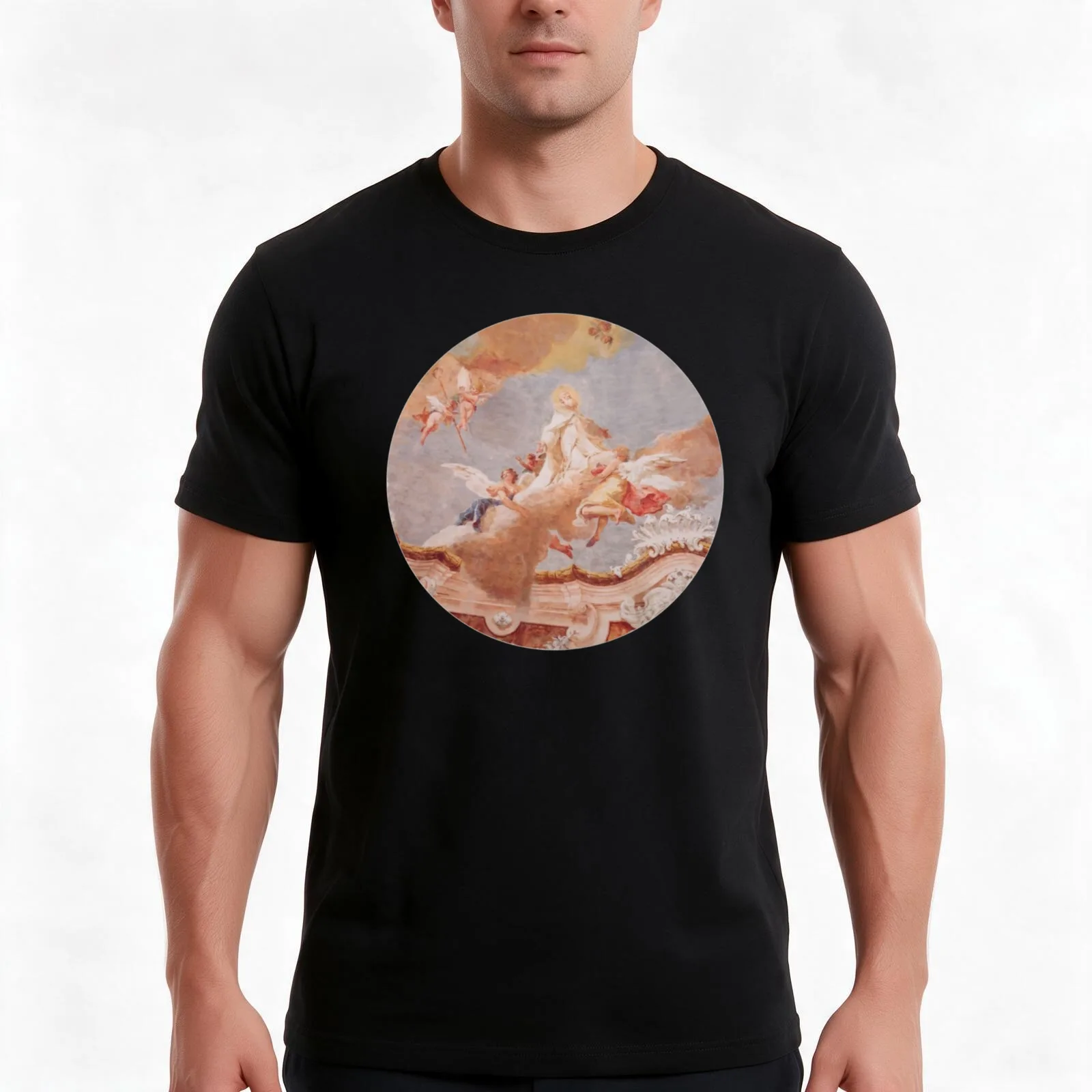 Sistine Chapel Cherubs T-Shirt Summer Casual Cotton Tee Oversized Streetwear Tops Vintage Graphic Print Unisex Men Women