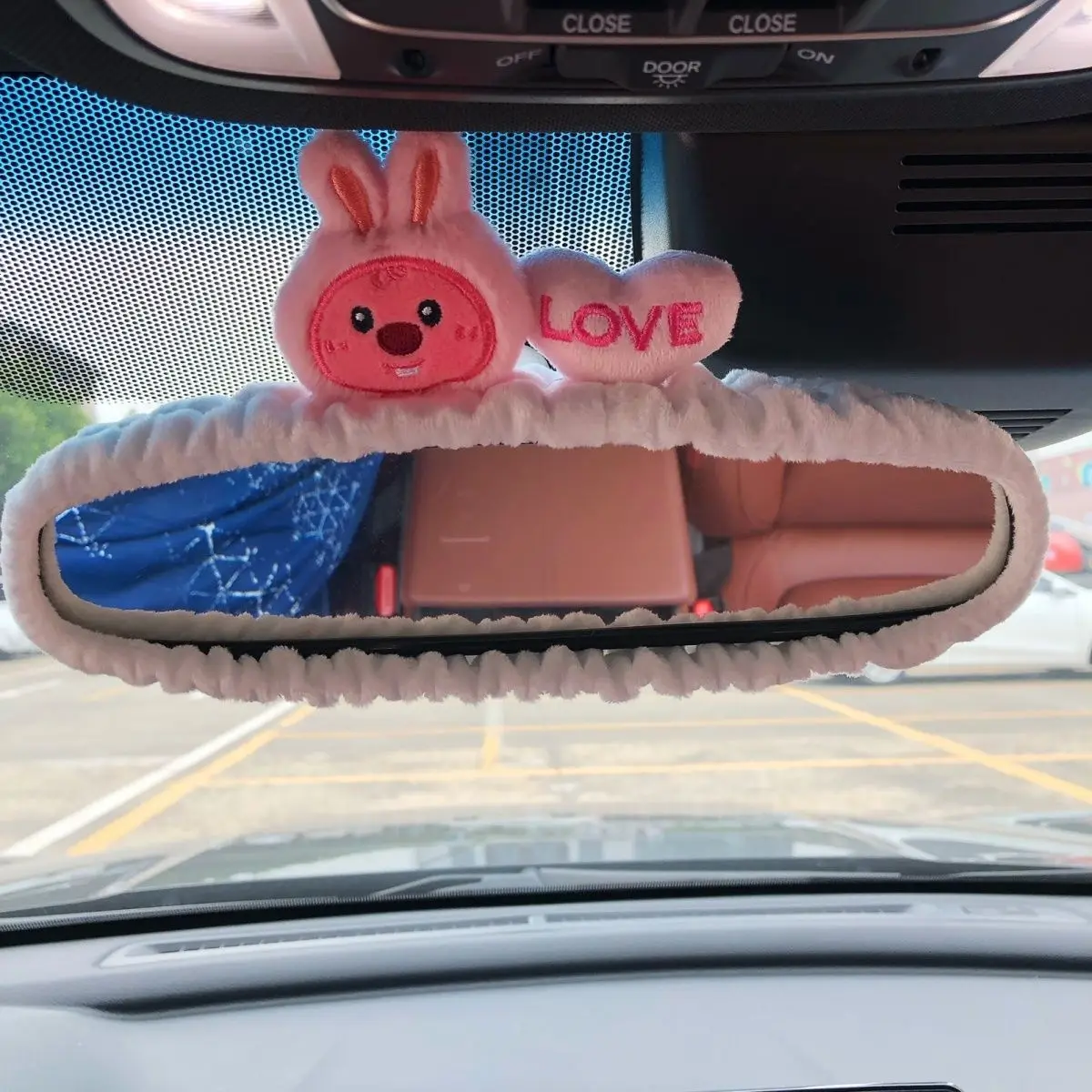 Adorable Beaver Car Rearview Mirror Cover Cute Creative Korean Character Mirror Cartoon Reversing Decoration Female Assecories