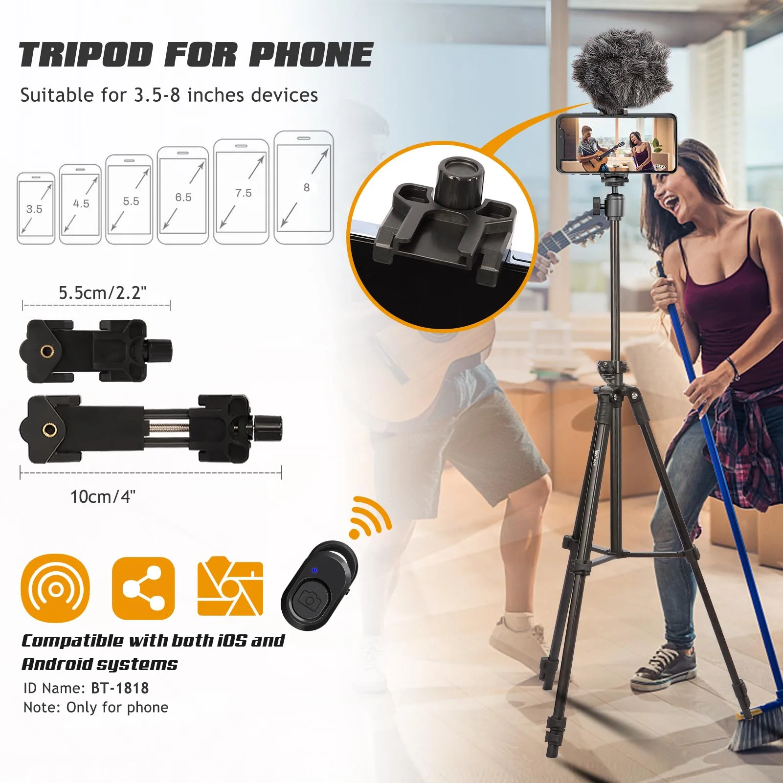 Professionele Horizontale Statief Voor Telefoon Camera Flexibele Aluminium Statief Met Verlengde Arm Bluetooth Voor Canon Nikon Sony Dslr