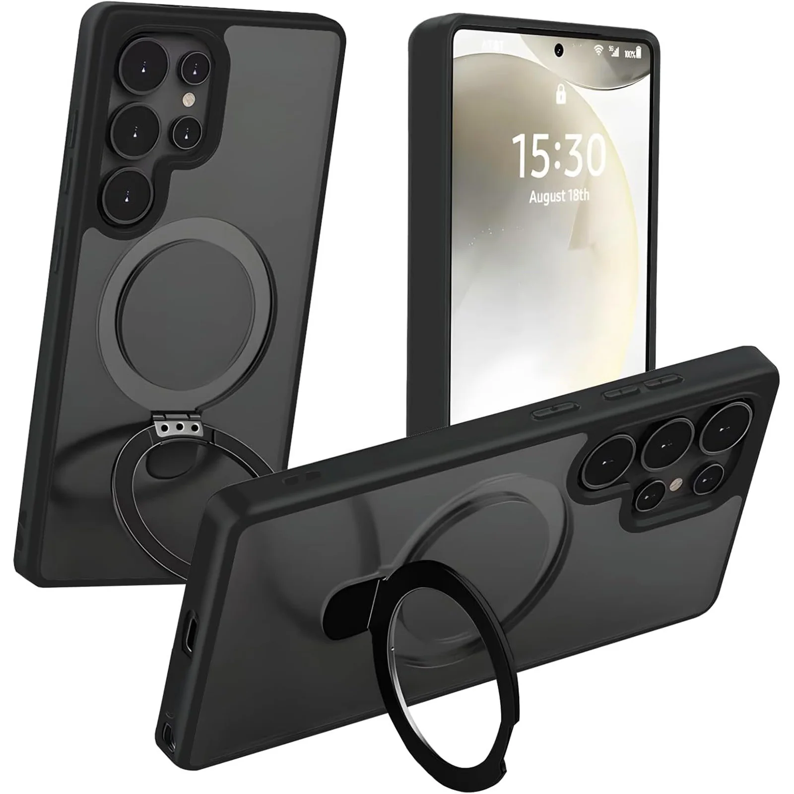 

Чехол-подставка магнитный металлический для Samsung S25/S25 Plus/S25 Ultra, с регулируемым углом наклона, ударопрочный, тонкий, матовый