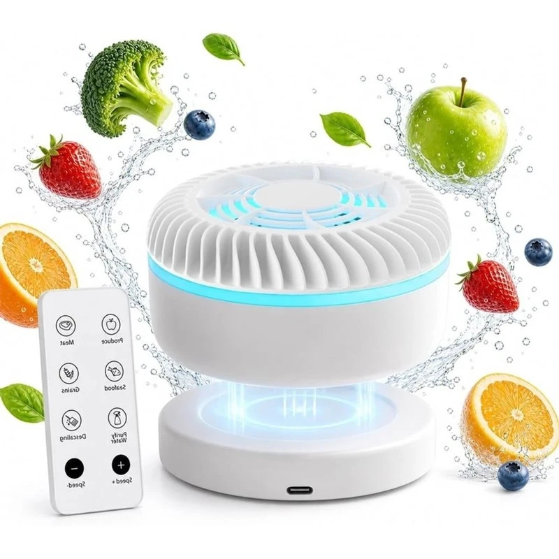 2026 New Remote-Control Fruit& Vegetable Cleaner 30W Titanium Electrolysis For Produce, Meat Seafood With Preset Options Selects