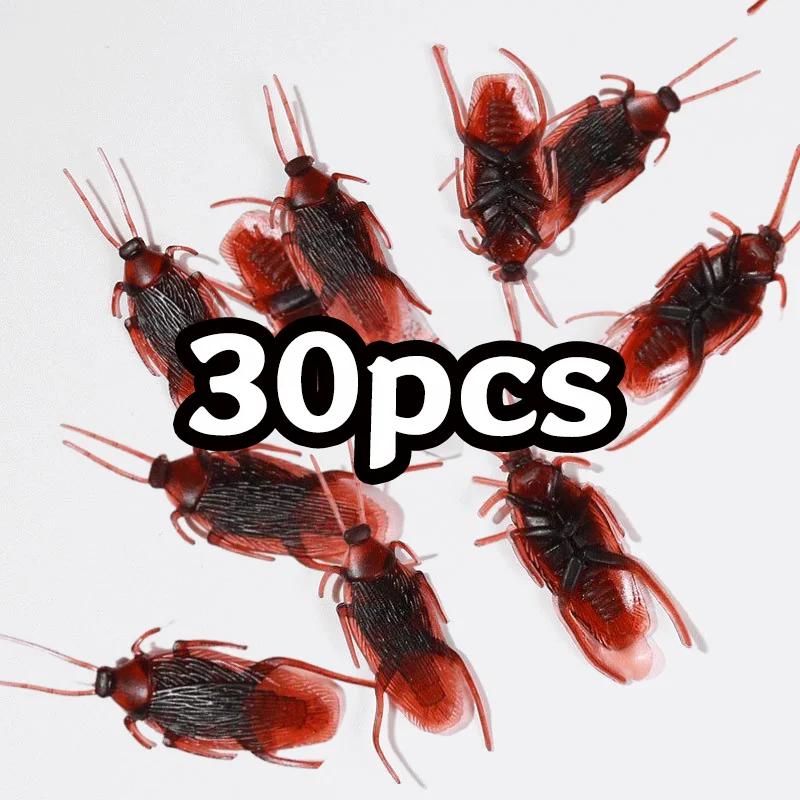 50pcs Realistic Bugs Toy Fake Cockroach Prank