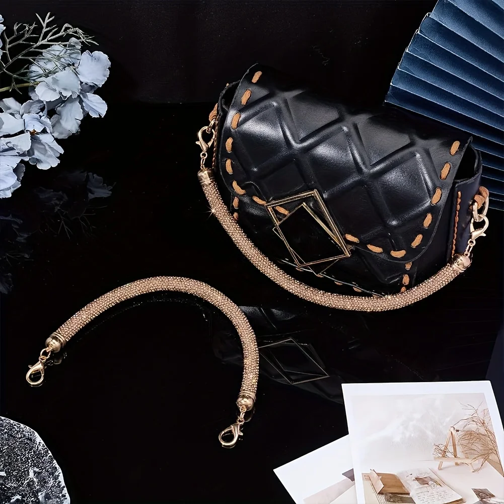 1Pc New Style Evening Bag Handbag Chain Shiny Acrylic Replacement Handle Accessory Bag Chain Lobster Clasp Wallet Chain Handle Accessory Bag Making Bag Modification Handle Accessory