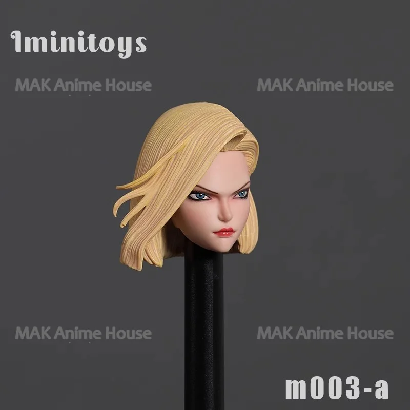 iminitoys M003 1/6 Direct Vision Android No.18 Head Sculpt Carving Model Fit 12'' Female Soldier Pale Action Figure Body Doll