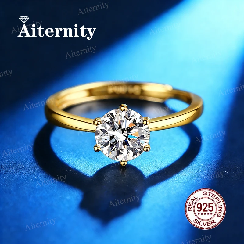 

Классическое кольцо с шестью крапанами из серебра 925 пробы с муассанитом 1,0 карата и цирконом, женское, для свадьбы, вечеринки, модное, высококачественное