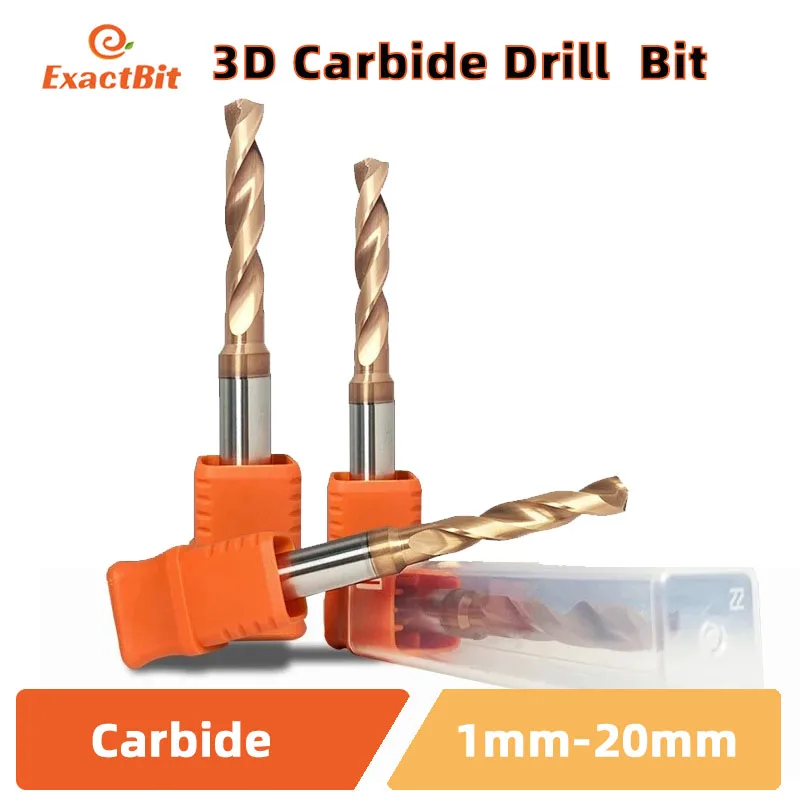 

3D Carbide Twist Drill With External Cooling HRC55 Solid Tungsten Steel 1mm-20mm CNC For Hard Metal Alloy Stainless Tool