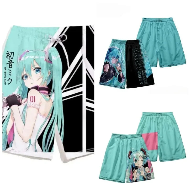 calcas-de-praia-e-pijama-confortaveis-de-secagem-rapida-com-estampa-3d-hatsune-miku-para-adultos-e-criancas-moda-verao