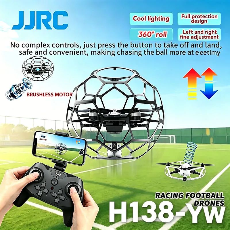 

JJRC H138 2.4G RC гоночный дрон-футбол, 3D-защита, полный контроль высоты, бесщеточный квадрокоптер с дистанционным управлением для детей и взрослых