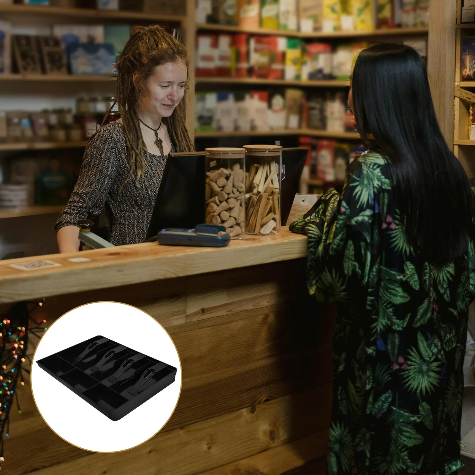 

Cash Box Cash Drawer Tray 3 Coins ABS Plastic Replacement Insert for Market Department Store Cashier Drawer