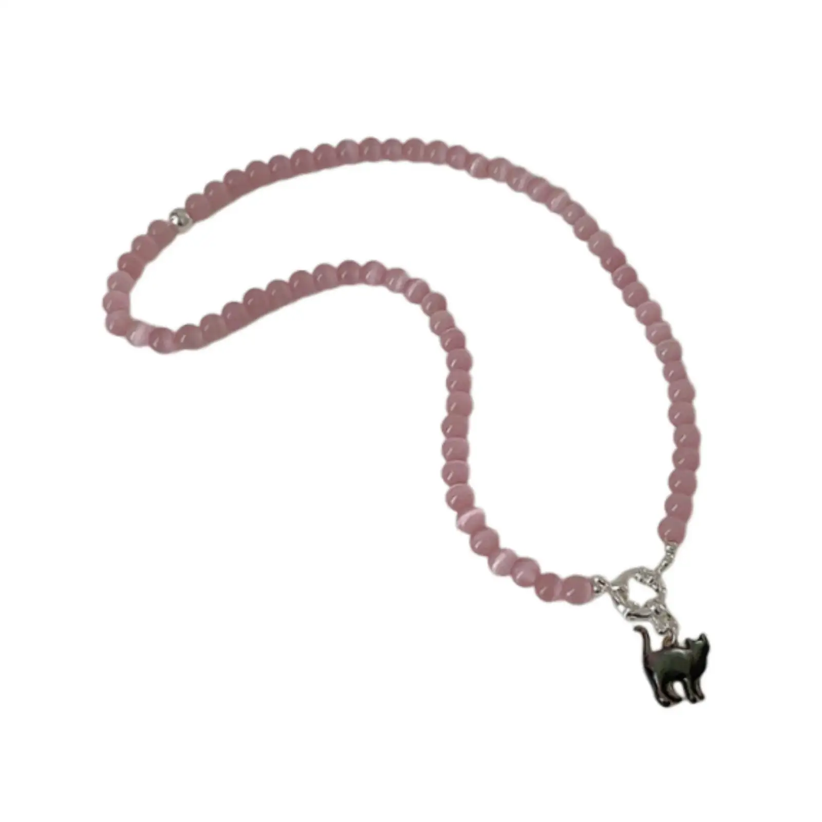 

Cats Eye Stone Beaded Necklace Wedding Gift Easy to Wear Cute Charming Jewelry