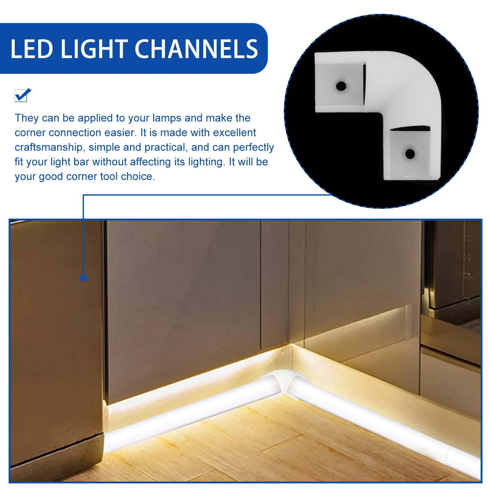 

25pcs LED Light Channels Strip Connectors 90 Degrees Shell for Strips Safe Easy Installation Lighting Accessories