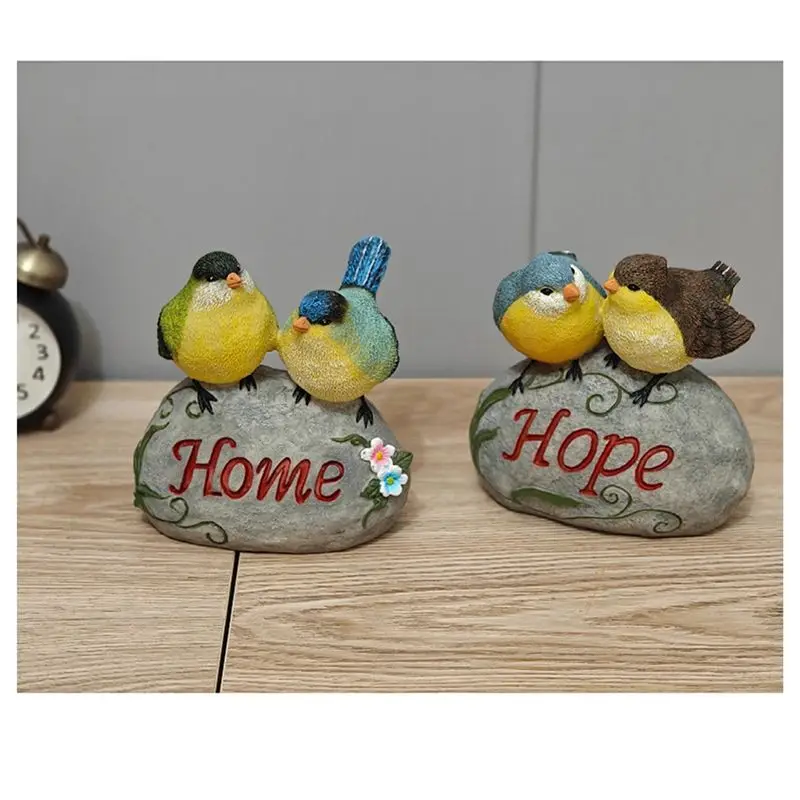 ABMS-Simulated Stone Bird Garden Decorated Resin Animal Garden Figurines Statue Yard Yard Lawn