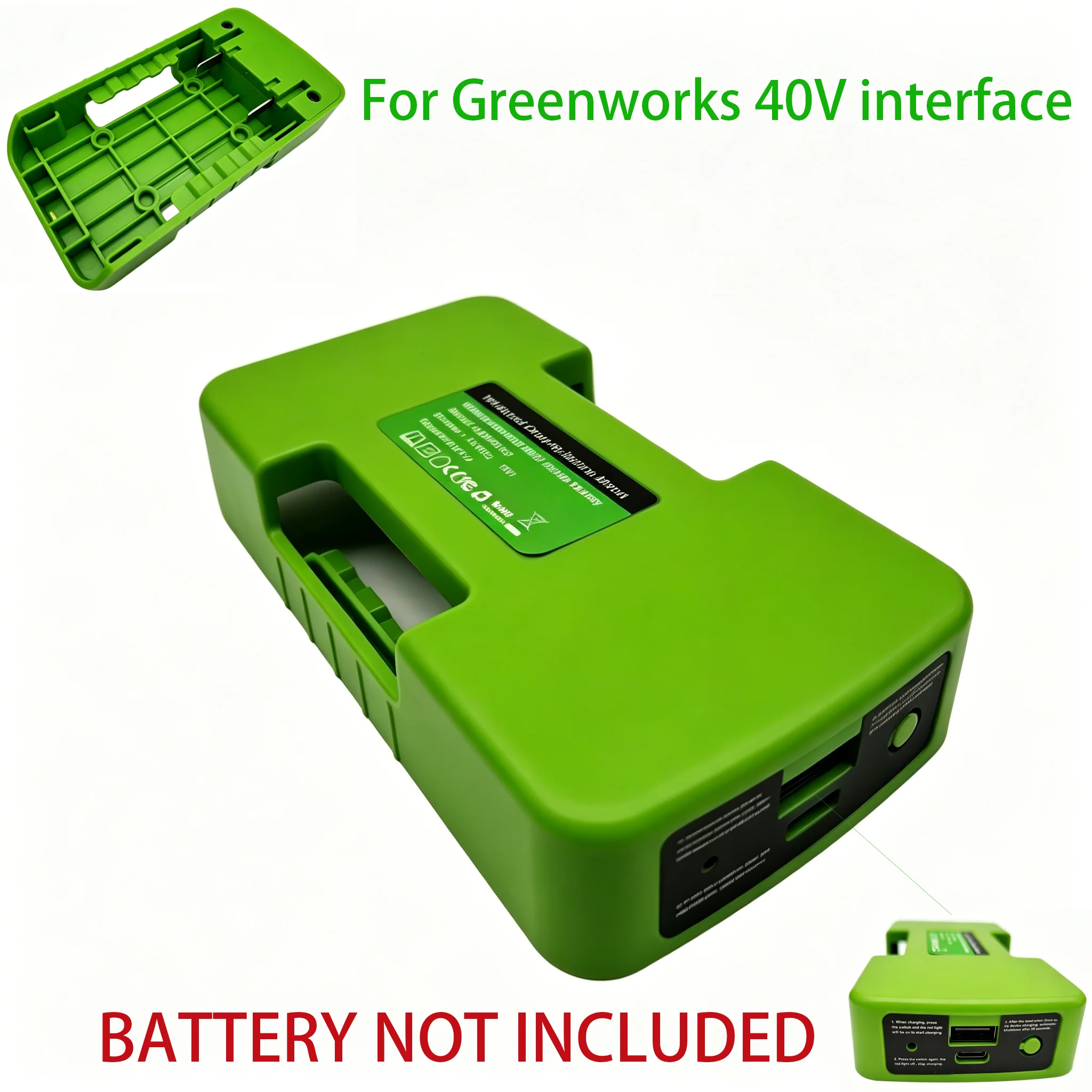 USB Type-C Charger Power Bank Lithium Battery Adapter Holder Belt Buckle for Makita for Greenworks for Ryobi 40V Li-ion Battery
