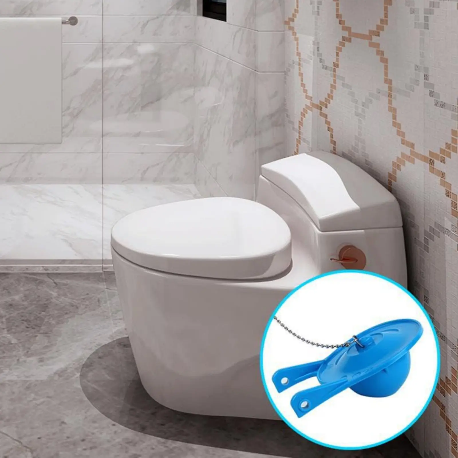 Toilet Flapper Blue Flush Valve Flapper Toilet Reservoir Seal Easy Install Plumbing Repair Long Lasting Rubber