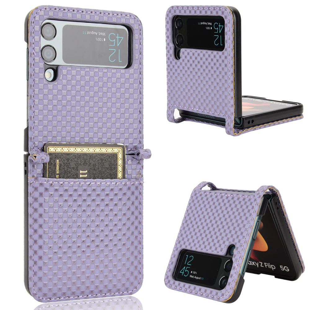 For Samsung Galaxy Z Flip 4 3 Case Luxury PU Leather Card Slots Wallet Stand ShockProof Case For Samsung Z Flip4 Flip3 Phone Bag