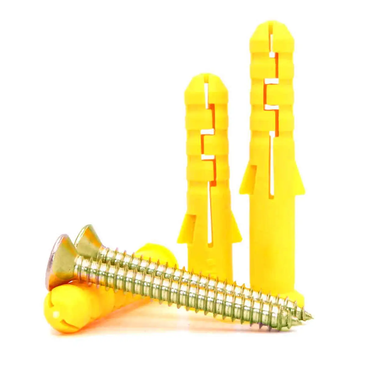 50sets 8 X 60mm Ribbed Plastic Drywall Anchor Kit-Wall Anchors with Screws-Plastic Self Drilling Drywall Ribbed Anchors Assortme