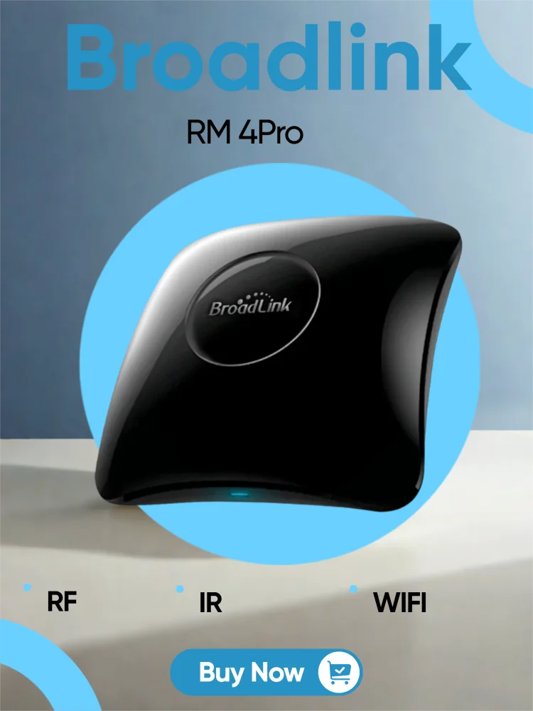 

Wifi RF Switch BroadLink RM4 Pro IR Remote Control Universal Controller HTS2 Sensor compatible for Alexa Google Home Assistant