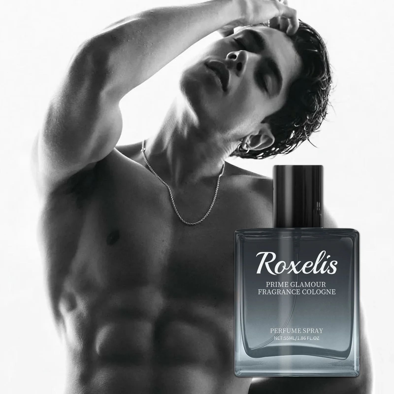 ROXELIS Colonia para Hombre de 55 ml, Fragancia Ligera y Duradera, Notas Amaderadas Oceánicas, Colonia Azul Fresca y Natural