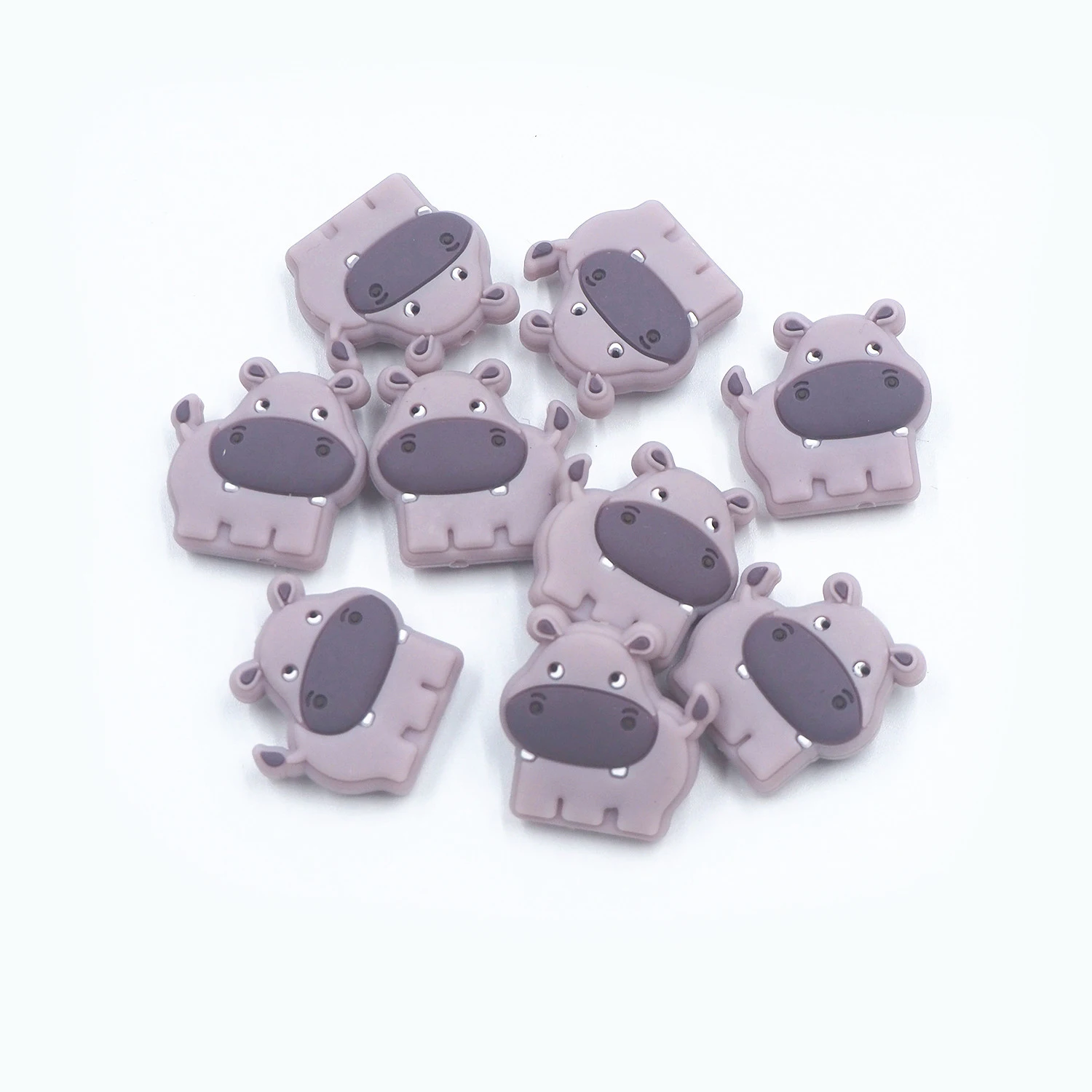 

Chenkai 50PCS Rhinoceros Focal Beads Silicone Charms For Pen Making Character Beads For Beadable Pen Baby Pacifier Dummy Chains