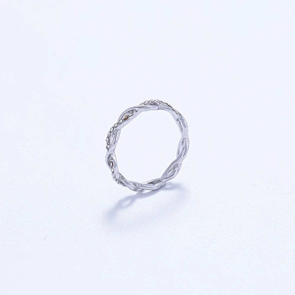 Trendy Twist Rings for Women Wedding Bands Fashion Contracted Design Bridal Rings with Sparkling Cubic Zircon Hot Jewelry image 5