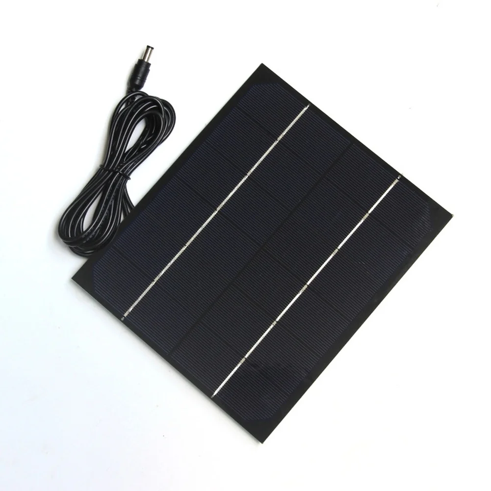 Monocrystalline Solar Panel 6W 6V Output DC5521 Compatible with For Garden Security Lights and Small Outdoor Lamps