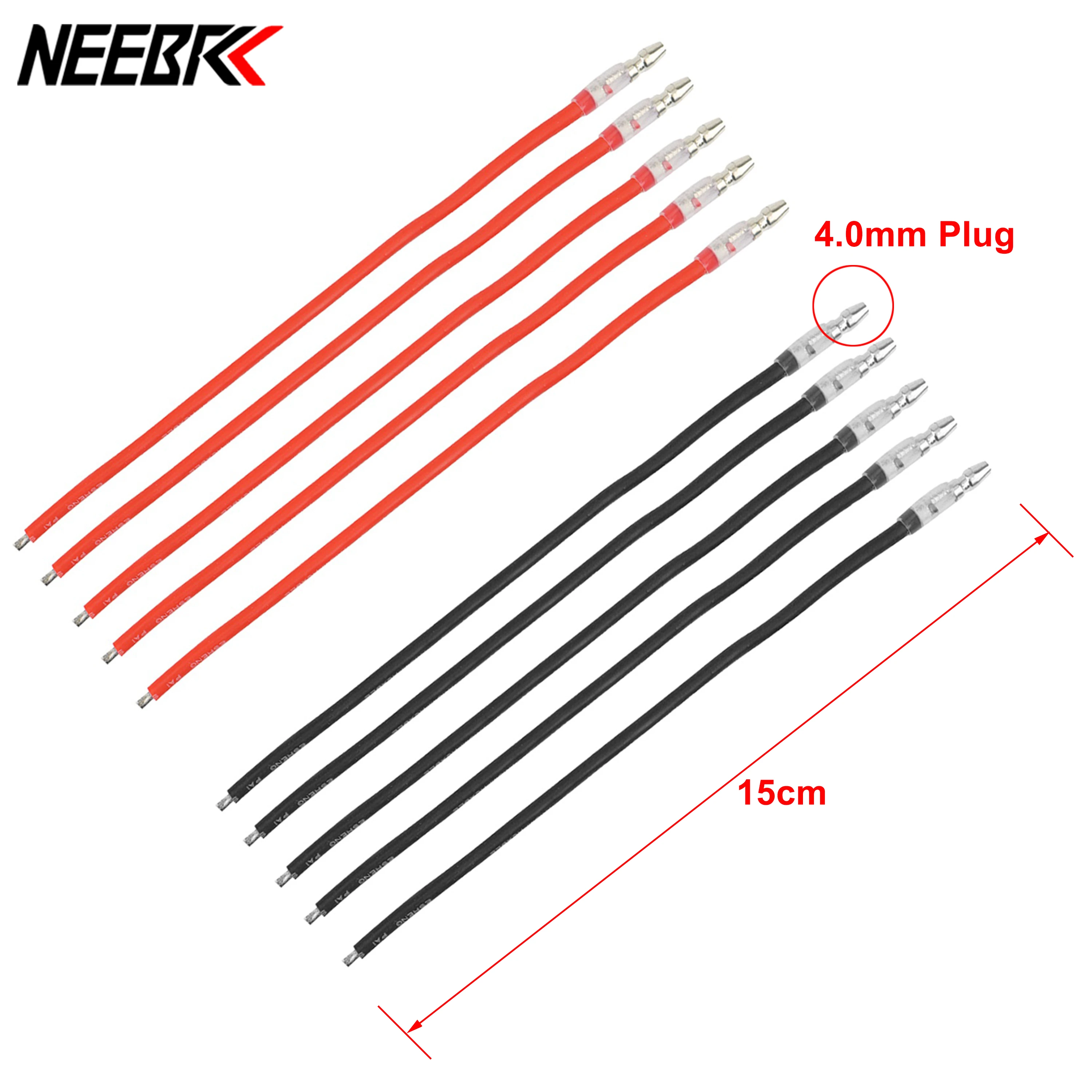 

NEEBRC Silicone Wire 4.0mm Male Plug Connection Cable for 370 380 390 540 550 775 795 Brushed Motor Electronic Speed Controller