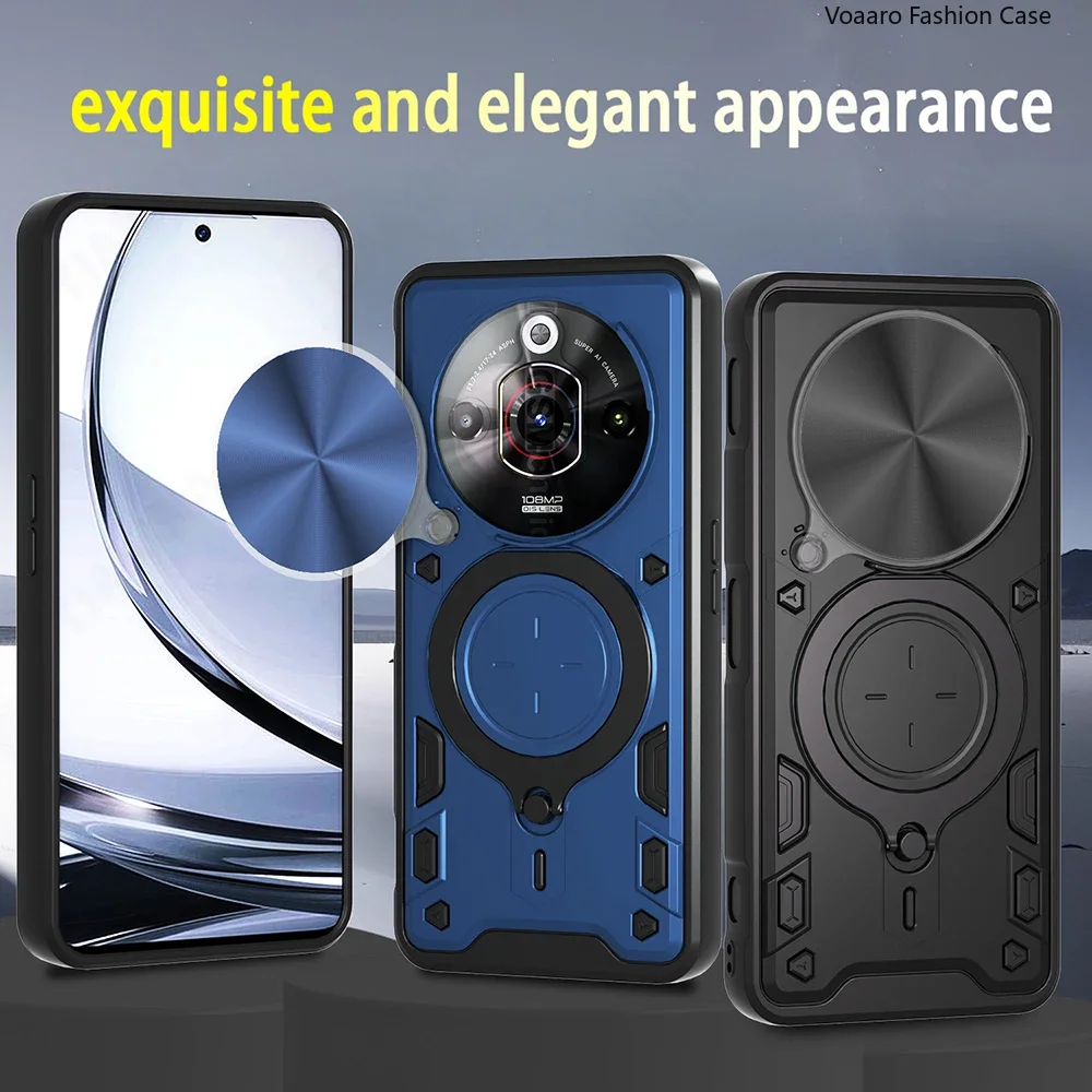 حماية الشريحة عدسة Funda ل ZTE النوبة التركيز برو 5G درع الحال بالنسبة ZTE nubia التركيز برو حافظة حلقة مغناطيسية حامل غطاء #2