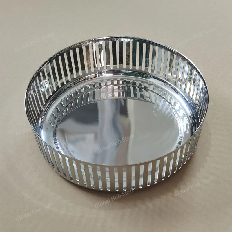 Light luxury 304 stainless steel Fruit plate fruits basket fruit basin bread basin bread basket Fruits basket integrated molding