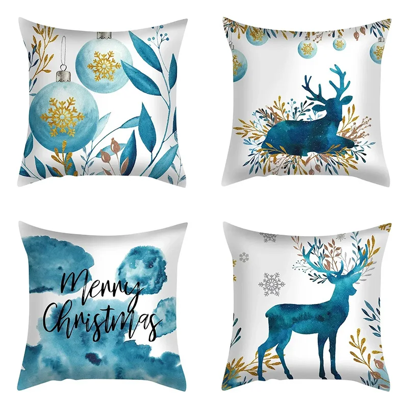 Christmas Themed Pillowcases Car Accessories Office Santa Claus Living Room Sofa Home Pillowcases