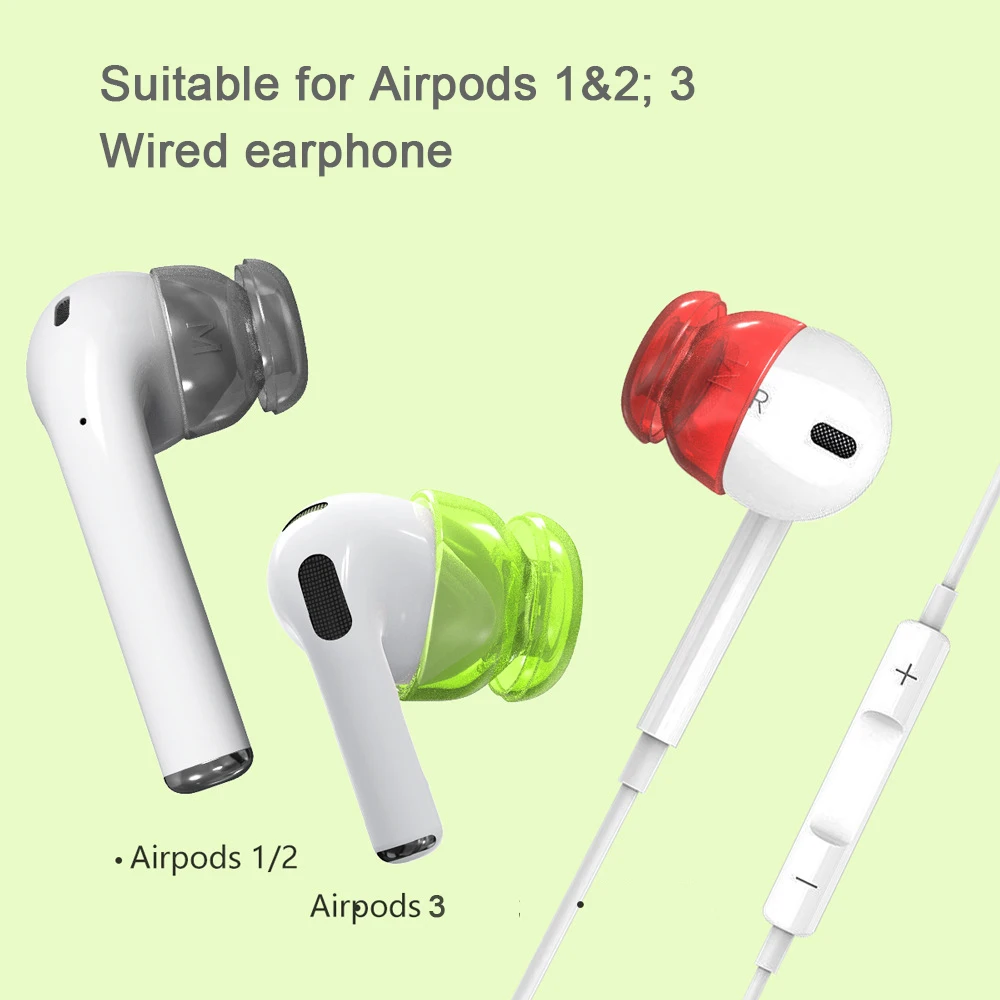 Per Airpods 1 2 3rd Custodia antipolvere sostituibile Auricolare Bluetooth Copertura antipolvere Sport Auricolari Suggerimenti per le orecchie TPU Custodia antigoccia Auricolare