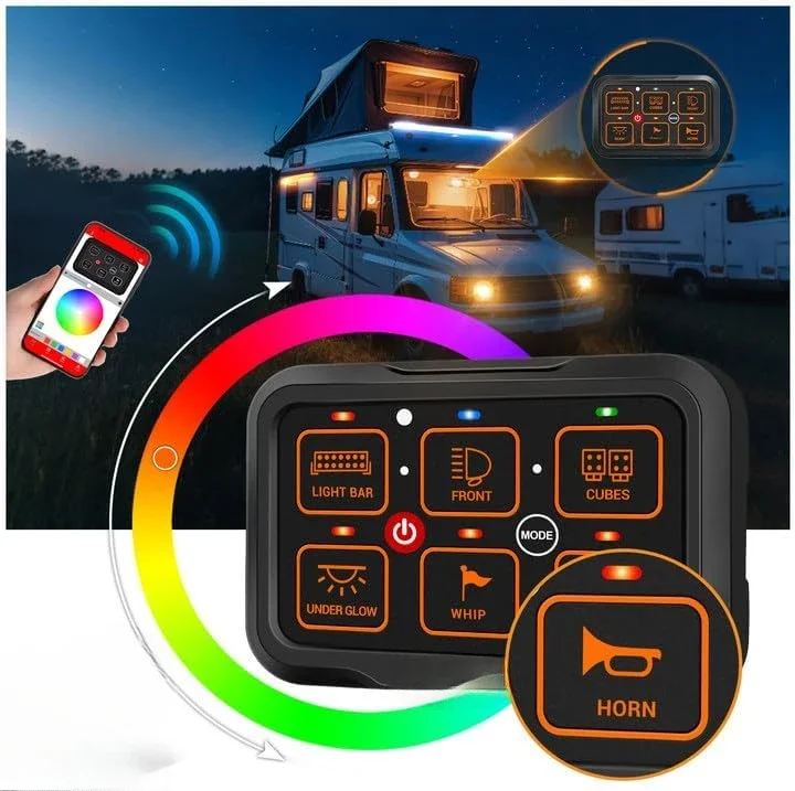 

Innovative Truck UTV Offroad Boat Auxiliary LED Light Controller with Circuit Relay System Box Waterproof,NEW