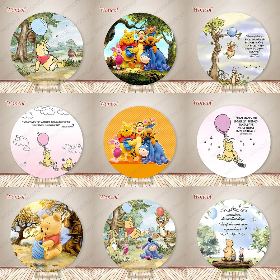 Winnie The Pooh Custom Round Cover Piglet Tigger Eeyore Pooh Circle Backdrop Pooh Birthday Backdrop Pooh Baby Shower Decor Prop