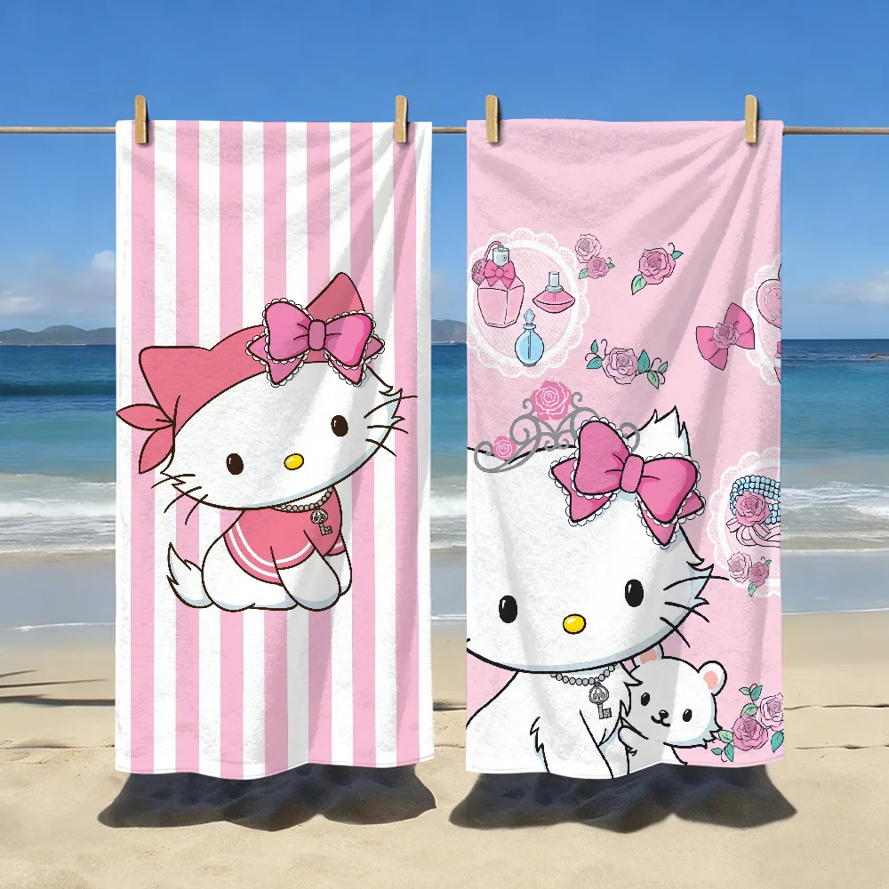 Sa Cute C-Charmmy-Kitty Cartoon Towel Quick Dry Soft Yoga Swimming Fitness Mountain Climbing Large Beach Towels