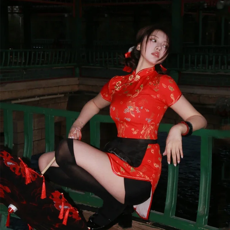 2025 Хэллоуин Косплей Лолита Чинус Сексуальный Cheongsam Qipao pour femmes халаты orientales traditionnelles Аниме COS Костюмы