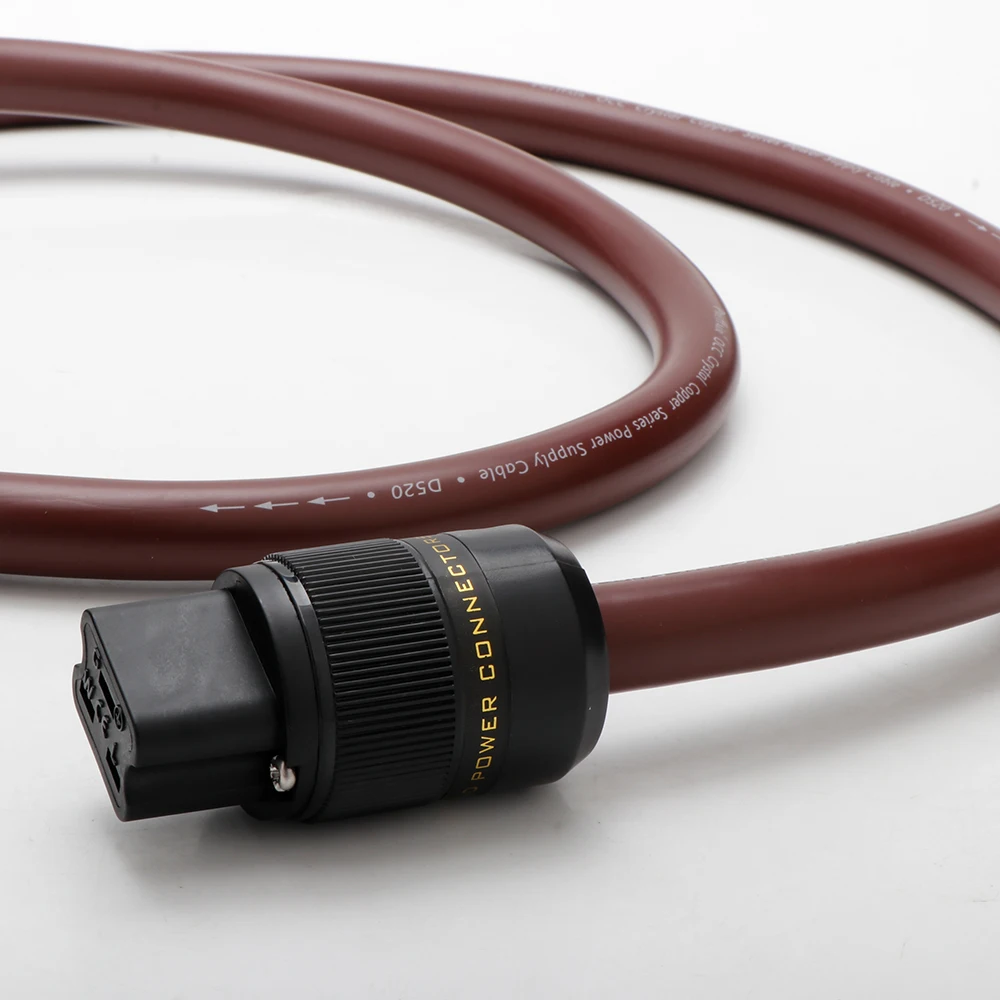 High-End OCC Einkristall-Kupfer-Stromkabel mit Kupferabschirmung AC Audiophiles Kabel mit Gold EU US Stecker+IEC320 C13 Anschluss – Detail 6