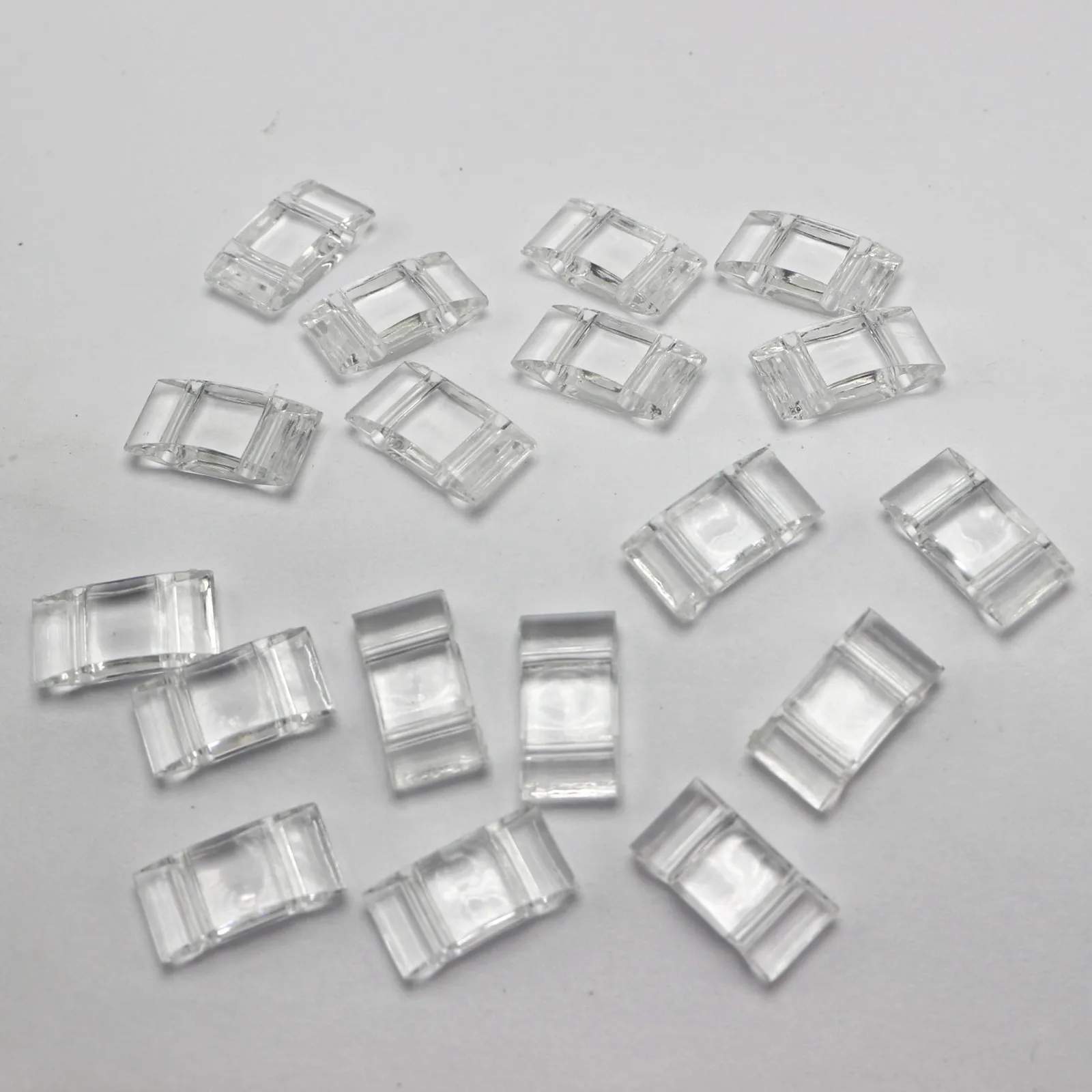 100pcs  Transparent Acrylic Flat Square Spacer Beads 18x9mm Two Hole for Jewelry Making DIY Bracelet Necklace Craft