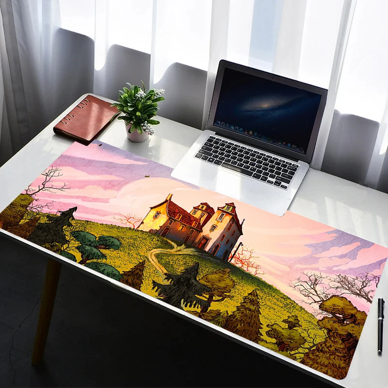 

Anime Mouse Pad Gamer Exquisite Keyboard Pad Desk Mouse Mat Cartoon City Carpet Rubber Tapis Souris Gaming Notbook PC Mousepad