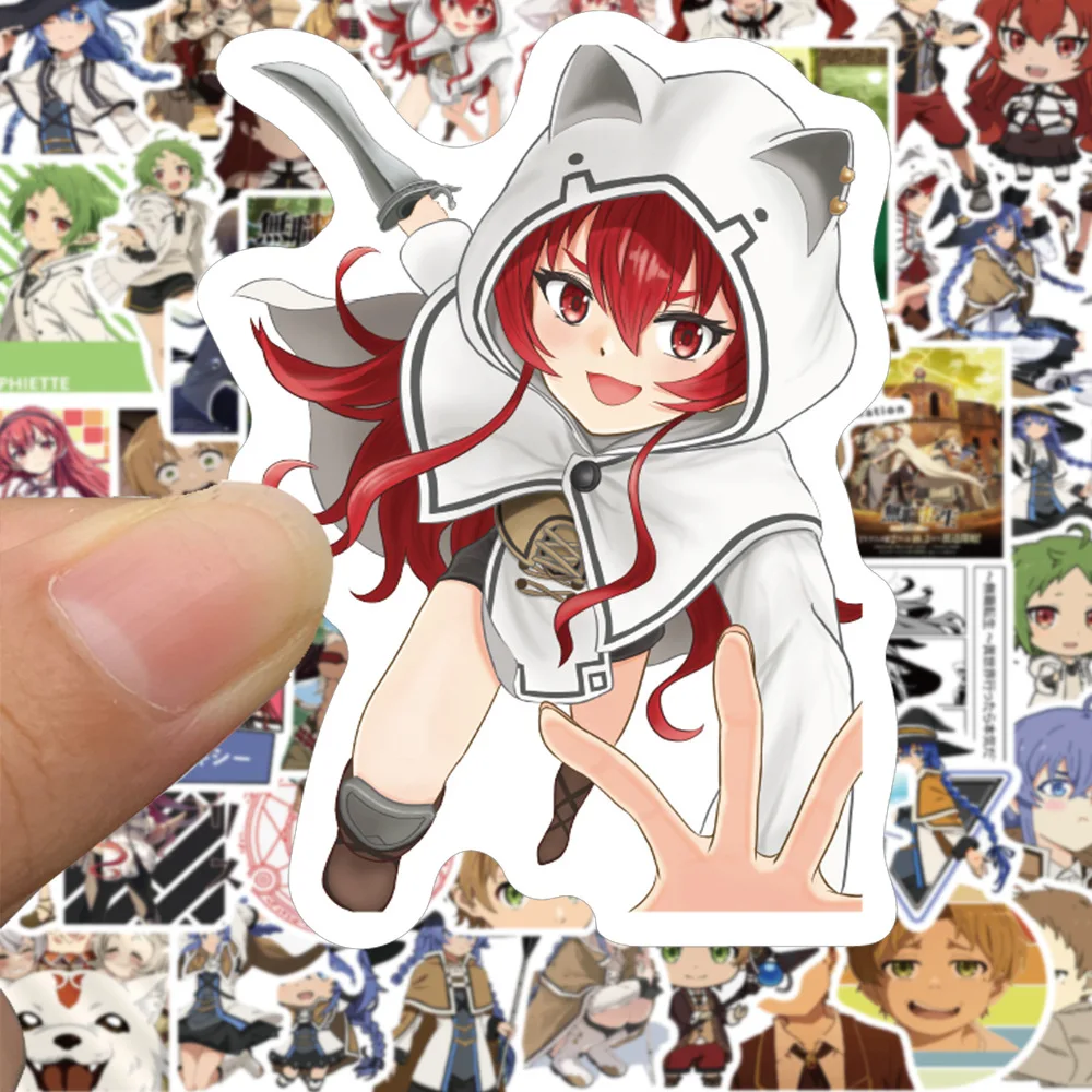 50Pcs Mushoku Tensei Anime Stickers Cute Rudeus Greyrat Sticker Laptop Scrapbooking Luggage Wall Cartoon Graffiti Decal