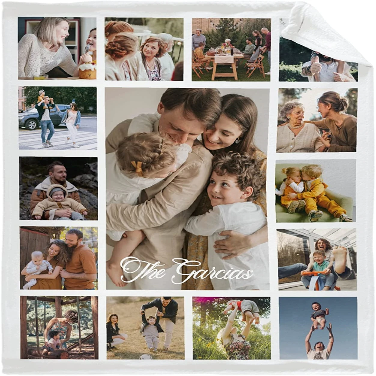 Custom Blanket with 15 Photos Love Family Memories Personalized Picture Throw Blanket with Text Gift for Family Couple Friends