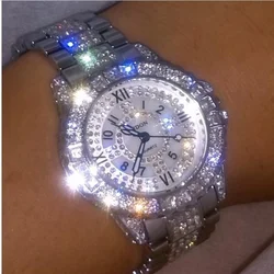 Fashion Women Watch with Shiny Diamond Watch Ladies Luxury Brand Ladies Casual Women Bracelet Crystal Watches Relogio Feminino