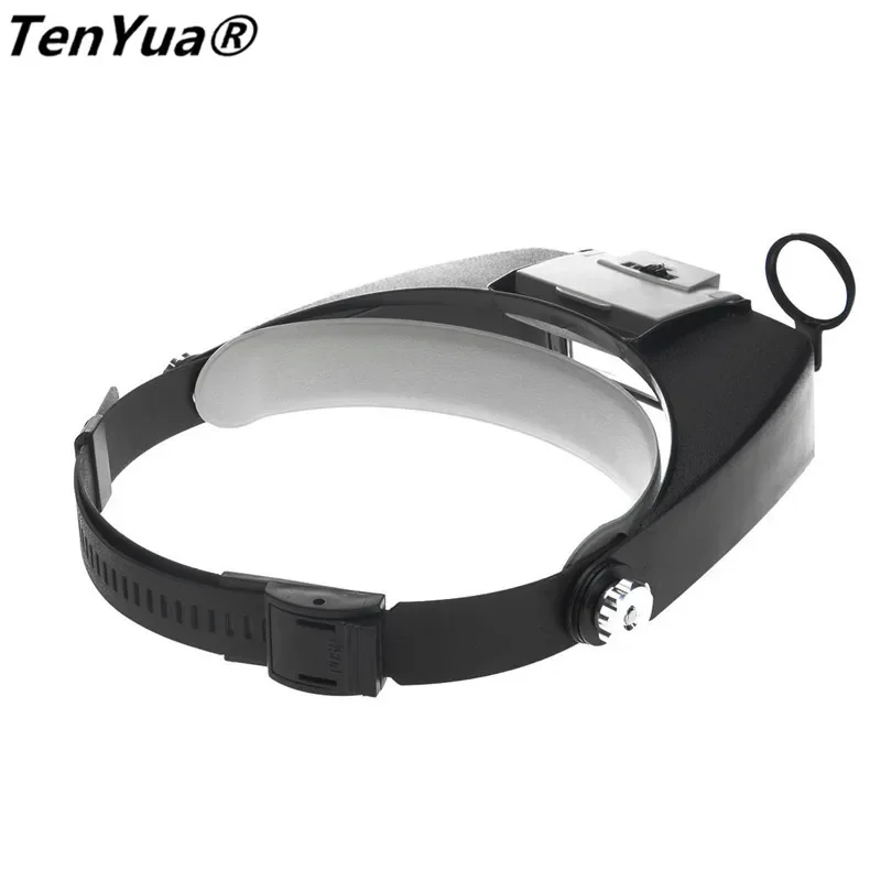 TenYua 1.5X 3X 6.5X 8X Headband Magnifying Glass Eye Repair Magnifier LED Light 10X Glasses Loupe Optical Lens