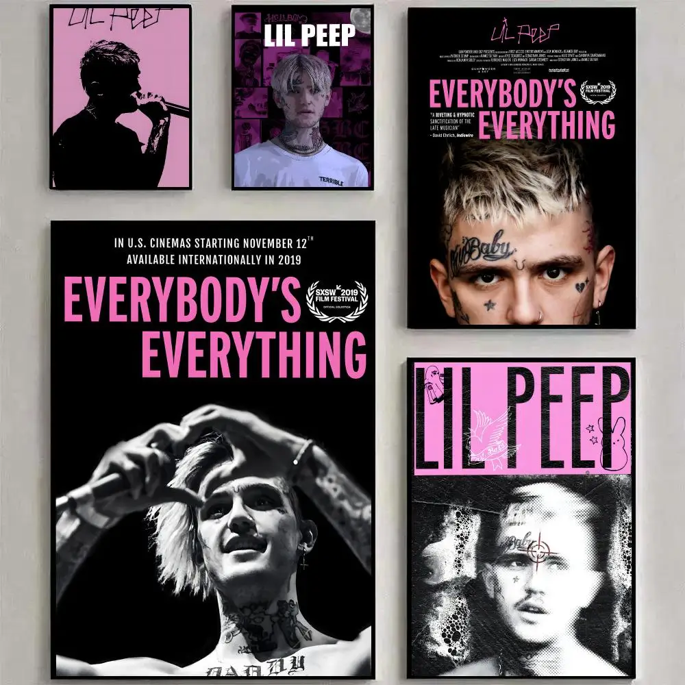 Lil Peep Poster Waterproof PP Self-Adhesive,Removable Wall Decor For Bedroom Entrance Bar Cafe Ideal Gift
