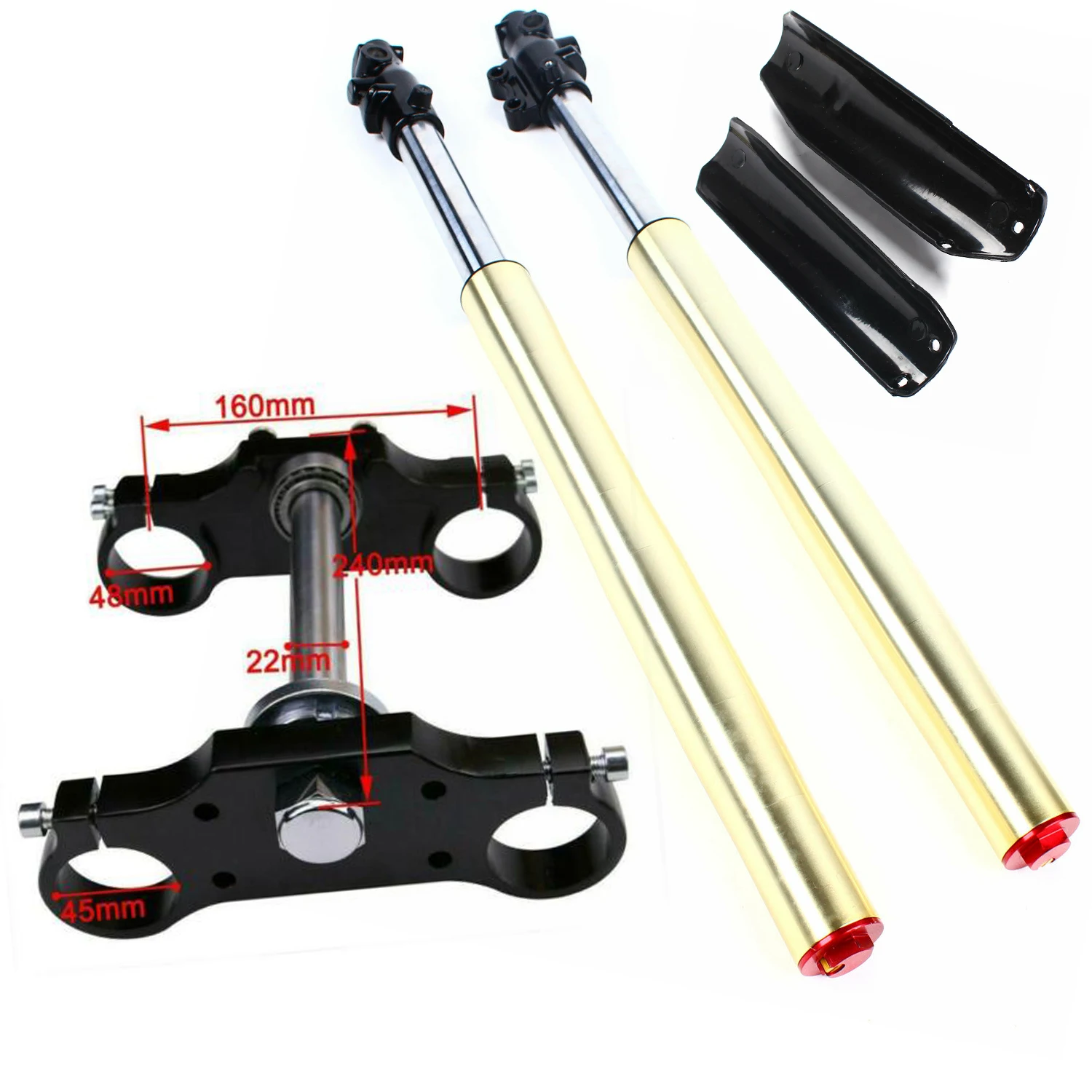 مجموعة شوكة أمامية لمعظم الدراجات الترابية حفرة ، مشبك شجرة ثلاثية ، ممتص صدمات ، قوي ومتين ، ملحقات محرك ، 29 "، من من 125cc