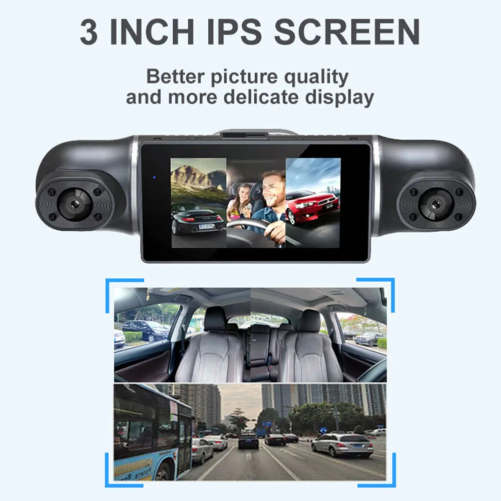 Car Dash Cam 4 Channel Driving Camera FHD 1080P Front Left Right Rear with WiFi Night Vision Loop Recording 24H Parking Monitor