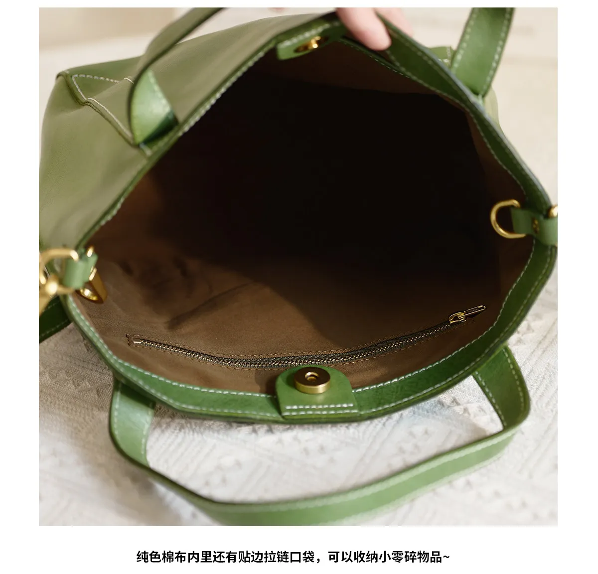 Schlichte, lässige, luxuriöse, handgefertigte Damen-Handtasche aus Rindsleder der ersten Schicht, modische Designer-Weekender-Tasche aus echtem Leder, Damen-Schultertasche – Detail 22