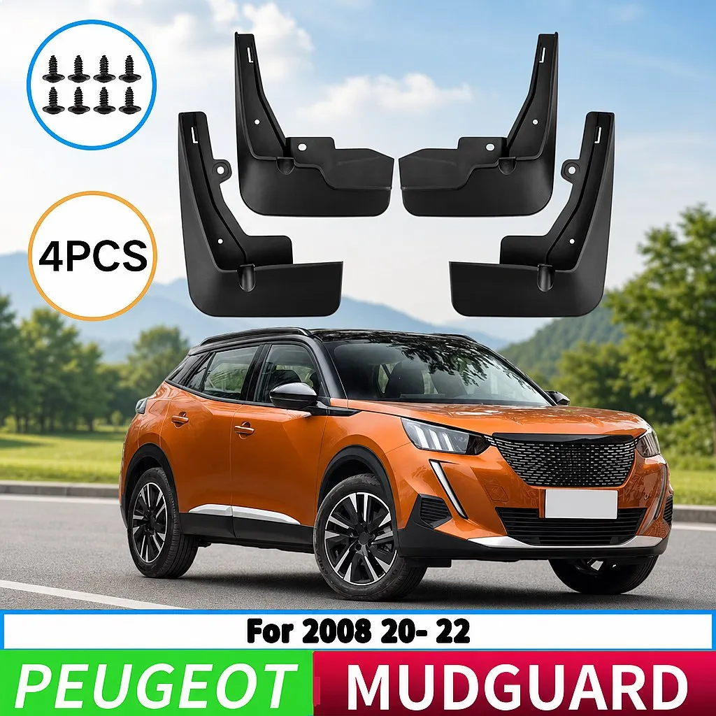 

For Peugeot 2008 2020-2022 Mud Flaps Splash Guards Front Rear Wheel Fender 4Pcs