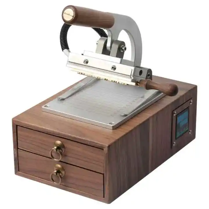 

Automatic Embossing Cutting Leather Stamping Machine Motor Alphabet Molds For Hot Press Clothing Labels Wood Paper Tags